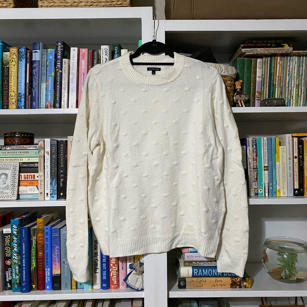 Who What Wear Polka Dot Crewneck Sweater